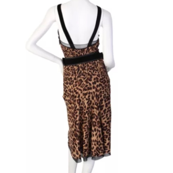 L.A.M.B. Cheetah dress w sheer panels sz small - Picture 3 of 4