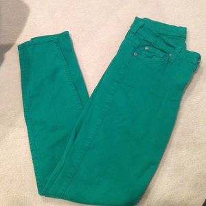Kelly green skinny jeans