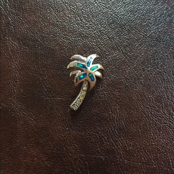 925 Palm Tree Charm with rhinestones