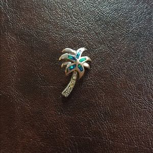 925 Palm Tree Charm with rhinestones