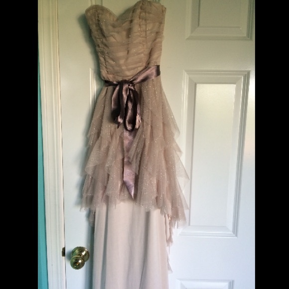 Hi-low champagne homecoming dress