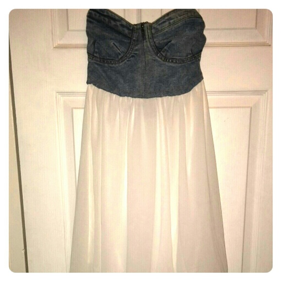 High-low jean and white dress.