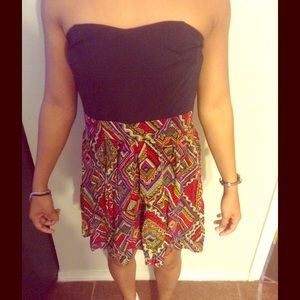 Strapless tribal summer dress!