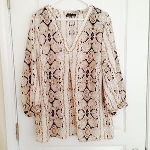 Violet & Claire snakeskin print popover top
