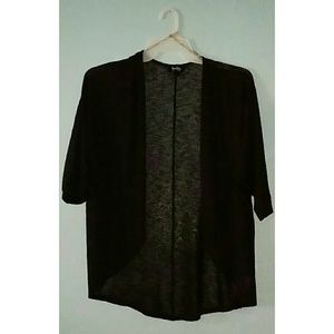 Black small knit cardigan.