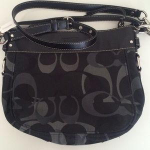 NWT Coach Silver and Black Crossbody