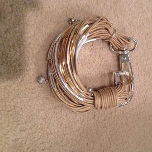 Thick silver and gold bracelet