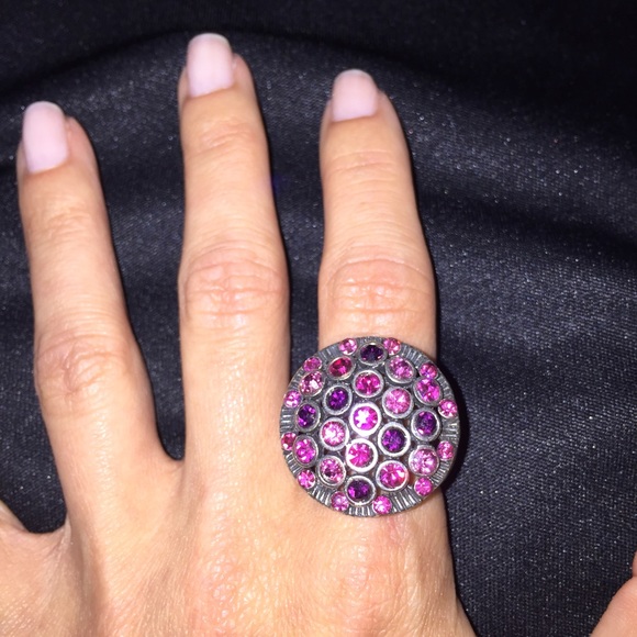 Pink & Purple rhinestone statement ring