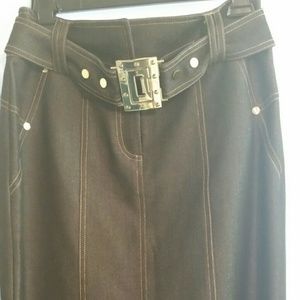 Denim knee length skirt