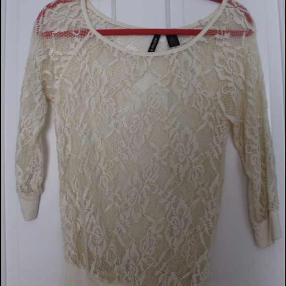 Lace Long-Sleeved Sheer Shirt