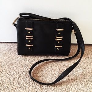 Forever 21 black embellished satchel