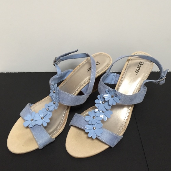 Adorable Blue Floral Wedges