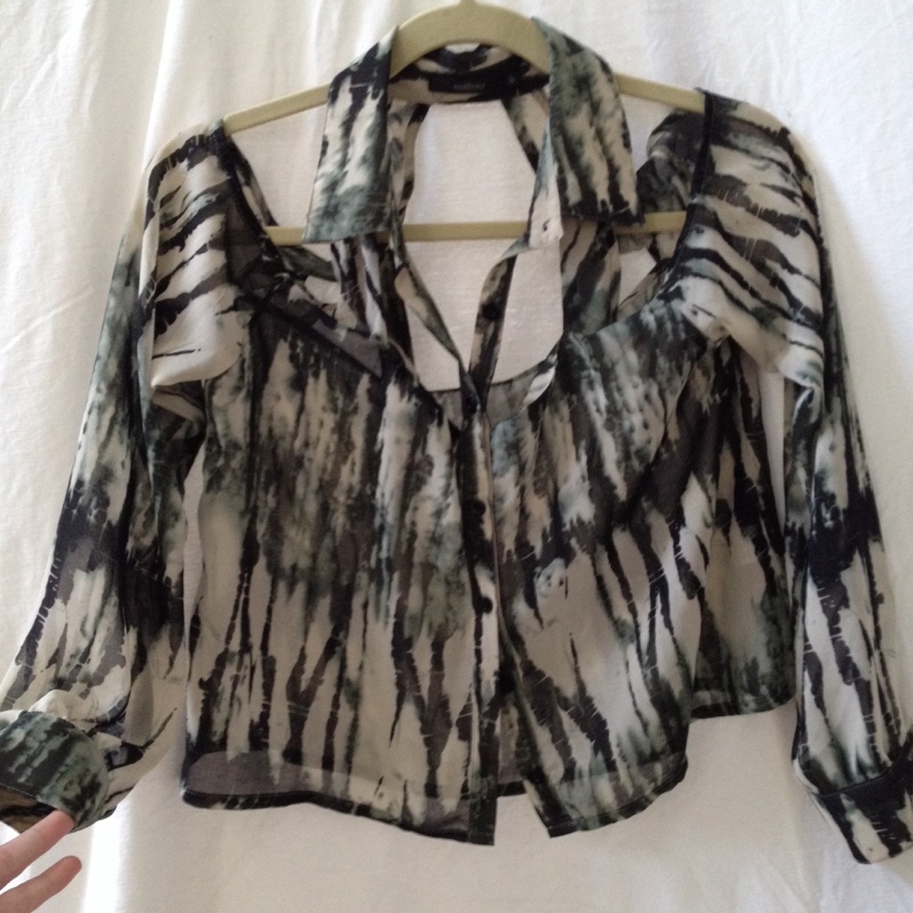 LF cropped button down with cut outs