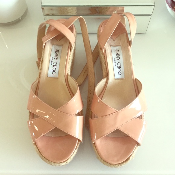 Jimmy Choo Shoes - Jimmy Choo light pink espadrille wedges