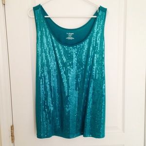 Lane Bryant sequined teal tank