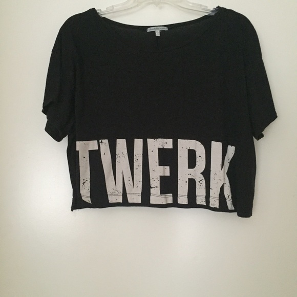 Black "twerk" crop top