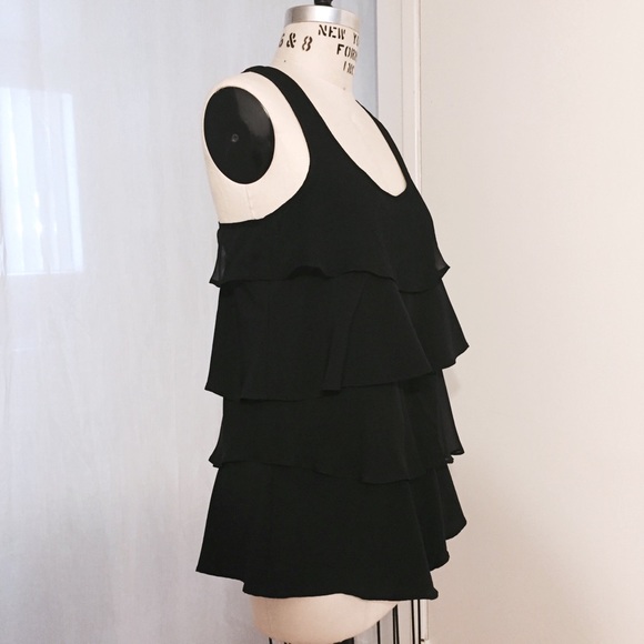Black Tiered Ruffle Racerback Tank - Picture 2 of 4