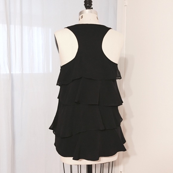 Black Tiered Ruffle Racerback Tank - Picture 4 of 4