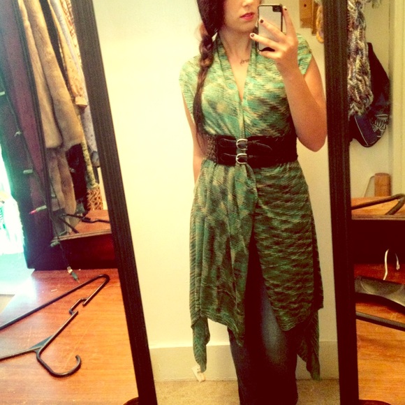 Green cardigan