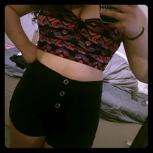 Aztec print crop top