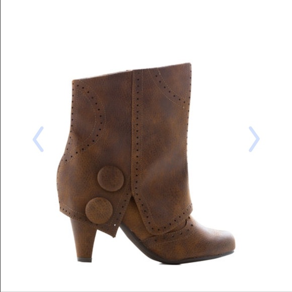 Dark cognac booties nwot Brand new