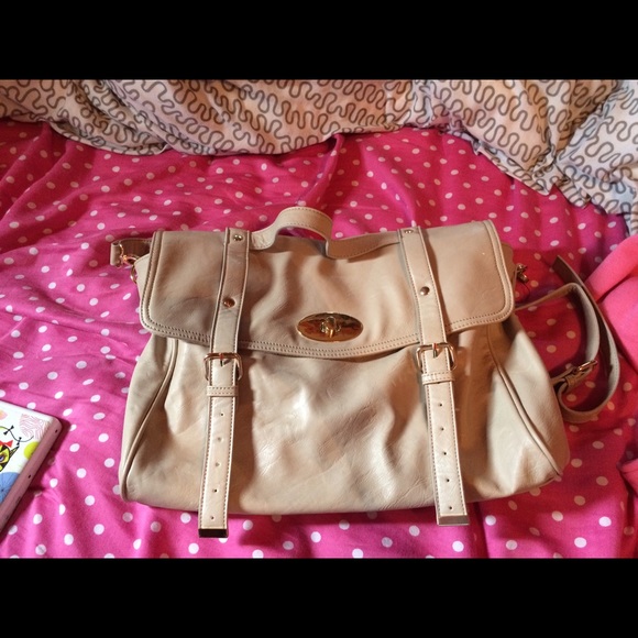 Beige cross body bag
