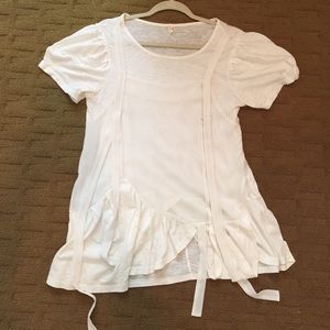 White Flowy Short Sleeve