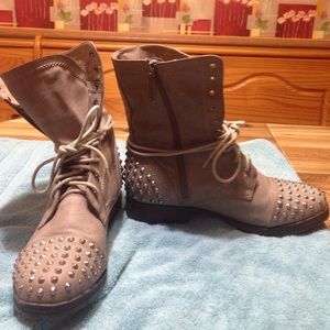 Studded combat boots