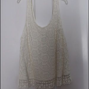 Cream Lace Tank Top