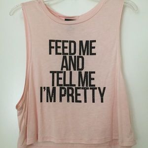 Bejeweled salmon tank top