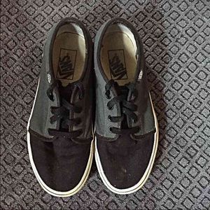 Gray and black chukka low vans