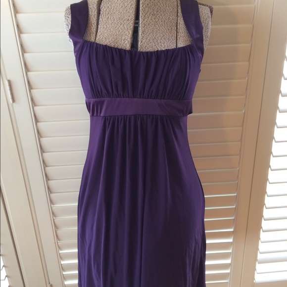 Purple empire-waist dress