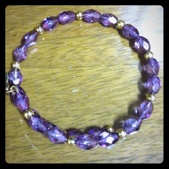 RARE Alex and ani purple beaded wrap
