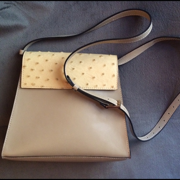 Ostrich leather cross body purse