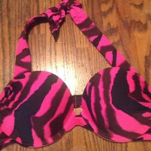 Pink zebra push up swim suit