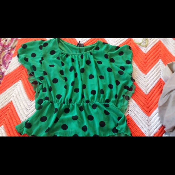 Green Polka Dot Shirt