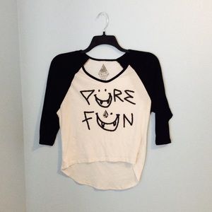 Volcom Pure Fun Black & White Baseball Tee