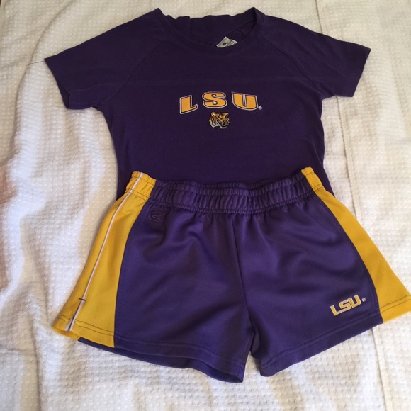 LSU shorts and shirt