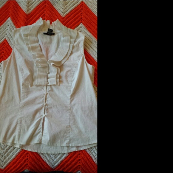 White ruffle shirt