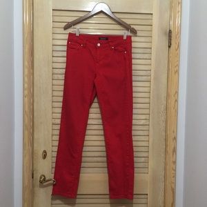 WHBM Red Straight Jeans