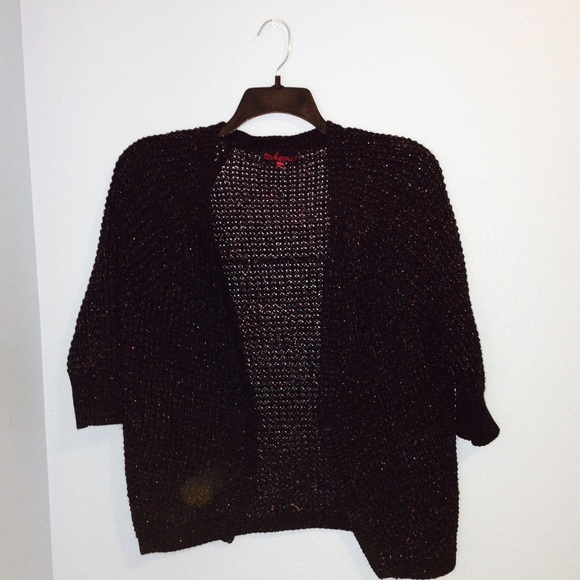 Sparkly Black Thick Knit Cardigan