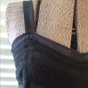 Dark grey tank with lace detail