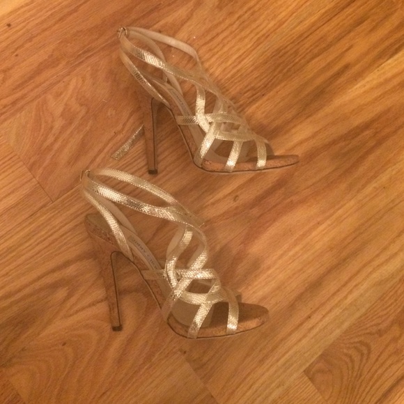 Gold Jimmy Choo Heels Size 37.5 - Picture 4 of 4
