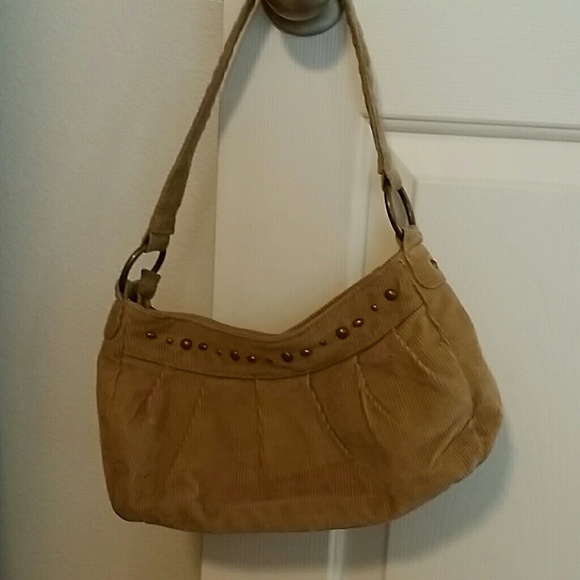 Tan corduroy purse