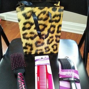 Gift bag with hair styling tools