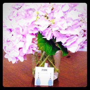 Genuine Pale Blue Jade Earrings