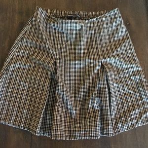 Tan and black plaid skirt from brandy melville