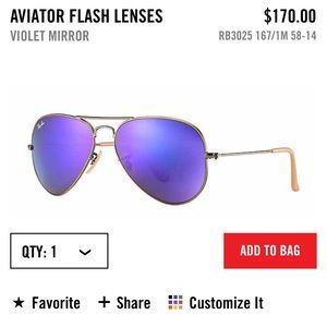 ray bans purple size small