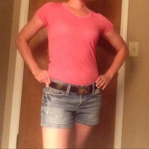 Buckle shorts! Cute denim distressed!