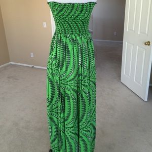 Kelly Green African Printed Maxi